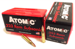 ATOMIC SUBSONIC 223 REM 77GR BTHP 50RD 10BX/CS