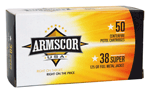 ARMSCOR 38 SUPER 125GR FMJ 50RD 20BX/CS MADE IN USA