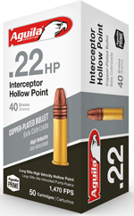 AGUILA INTERCEPTOR 22LR 40GR LEAD-HP 1000RD CASE LOT