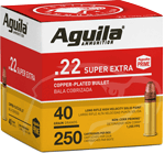 AGUILA HIGH-VEL 22LR 40GR PLATED RN 1255FPS 250RD 8BX/CS