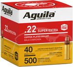 AGUILA HIGH-VEL 22LR 40GR PLATED LRN 1255FPS 500RD 4BX/C