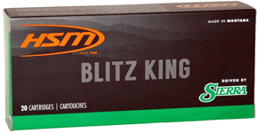 HSM 22-250 REM 55GR BLITZKING 20RD 25BX/CS