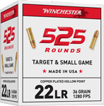 WINCHESTER 22LR 36GR PLATED HP 1280FPS 525RD 10BX/CS