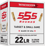 WINCHESTER 22LR 36GR PLATED HP 1280FPS 555RD 10BX/CS