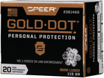 SPEER GOLD DOT 9MM LUGER 115GR GDHP 20RD 10BX/CS
