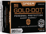 SPEER GOLD DOT 38 SPECIAL+P 135GR SHORT BARREL 20RD 10BX/C