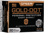 SPEER GOLD DOT 45 ACP 230GR GDHP SHORT BARREL 20RD 10BX/CS