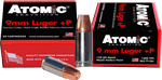 ATOMIC 9MM LUGER +P 124GR JHP 20RD 10BX/CS