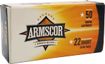 ARMSCOR 22 SHORT 29GR PLATED LEAD-RN 1095FPS 50RD 100BX/CS