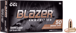 CCI BLAZER BRASS 9MM LUGER 124GR FMJ 50RD 20BX/CS