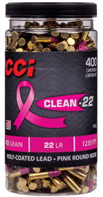 CCI CLEAN 22LR 40GR PINK POLY COATED RN 400RD 8BX/CS