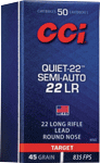 CCI QUIET SEMI-AUTO 22LR 45GR LEAD-RN 835FPS 50RD 100BX/CS
