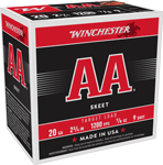 WINCHESTER AA 20GA 2.75" 7/8OZ #9 1200FPS 250RD CASE LOT