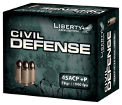 LIBERTY CIVIL DEFENSE 45 ACP 78GR HP 20RD 10BX/CS
