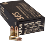 SIG AMMO 9MM 115GR ELITE BALL 365 FMJ 50RD 20BX/CS