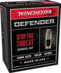 WINCHESTER DEFENDER 10MM 180GR BONDED JHP 20RD 10BX/CS