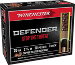 WINCHESTER DEFENDER 20GA 2.75" #3 BUCK 20-PELLET 10RD 10BX/CS