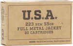 WINCHESTER USA 223 REM 55GR FMJ 20RD 50BX/CS