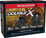 WINCHESTER DOUBLE-X 20GA 3" 1-5/16OZ #4 10RD 10BX/CS