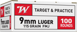 WINCHESTER USA 9MM LUGER 115GR FMJ 100RD 10BX/CS!
