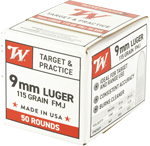 WINCHESTER USA 9MM LUGER 115GR FMJ 50RD 20BX/CS