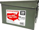 WINCHESTER 45 ACP 230GR FMJ-RN CASE OF (2) 300RD CANS