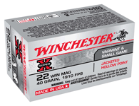 WINCHESTER SUPER-X 22WMR 40GR JHP 1910FPS 50RD 40BX/CS