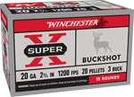 WINCHESTER SUPER-X 20GA 2.75" #3 BUCK 20 PELLETS 5RD 50BX/CS