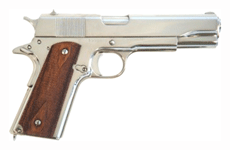 CIMARRON 1911A1 45ACP 5" FS 8-SHOT POLISHED NICKEL WALNUT