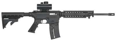 MOSSBERG 715T FLAT TOP 22LR 16.25" 25RD RED DOT BLUED/SYN