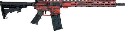 GLFA AR15 BATTLEWORN 223 WYLDE 16" NIT BBL LIPSTICK RED<
