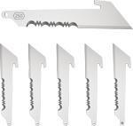 OUTDOOR EDGE 2.5" UTILITY BLDS W/SERRATIONS BLACK BLADE 6-PK