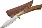 SZCO STEEL STAG 7.5" STAG TIP SKINNER SS BLADE SHEATH